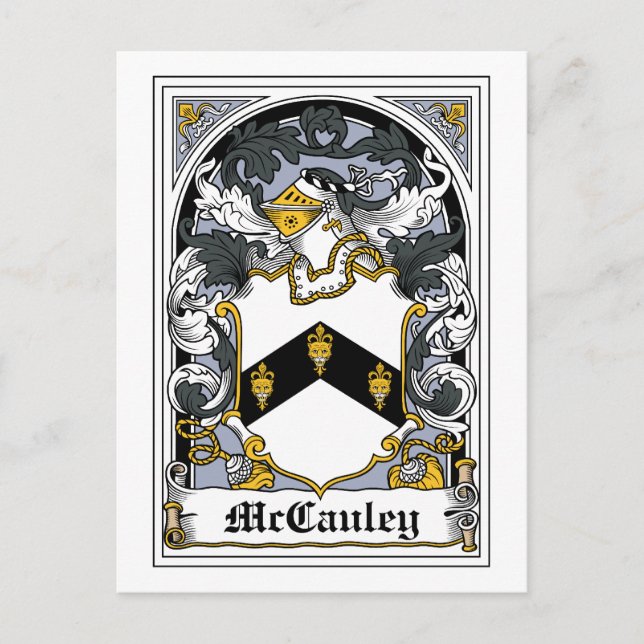McCauley-Familienwappen Postkarte (Vorderseite)
