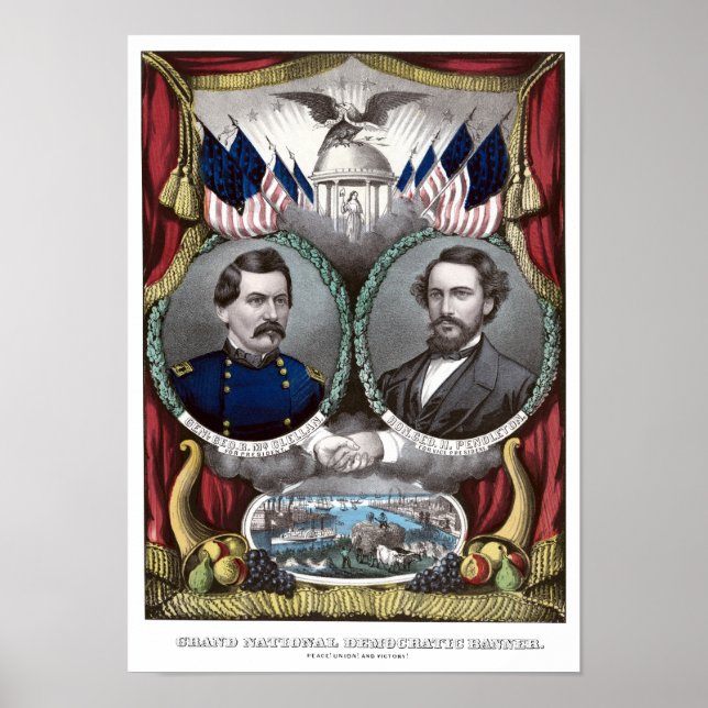 McClellan und Pendleton Campaign Poster (Vorne)