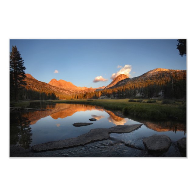 McClure Meadow Sunset Alpenglow - John Muir Trail Fotodruck (Vorne)