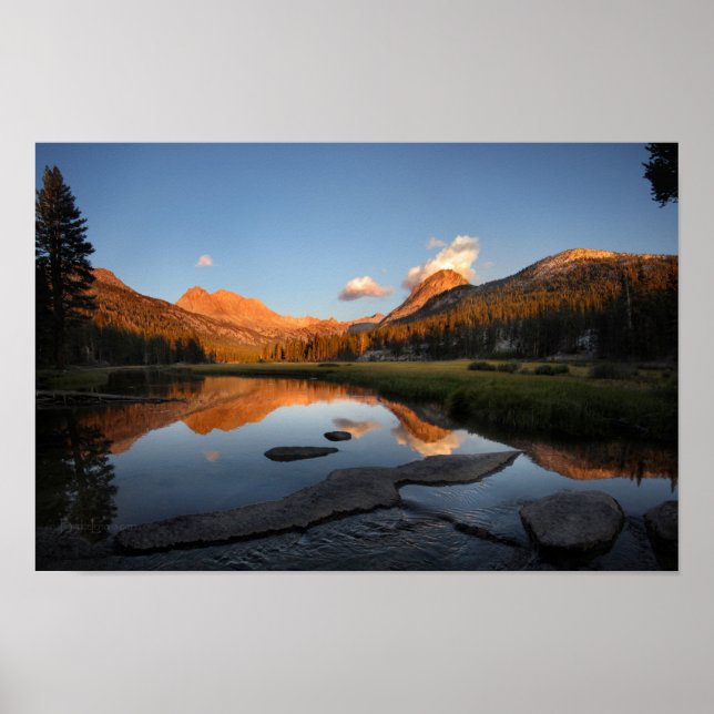 McClure Meadow Sunset Alpenglow - John Muir Trail Poster (Vorne)