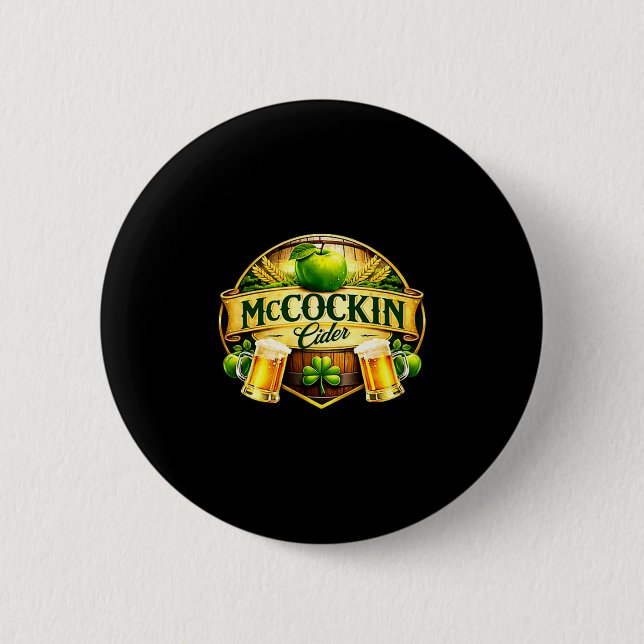 Mccockin Cider Mccain lustiger St. Patrick's Day H Button (Vorderseite)