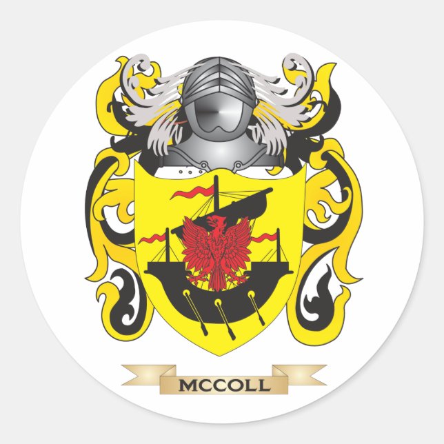 McColl-Wappen (Familienwappen) Runder Aufkleber (Vorderseite)