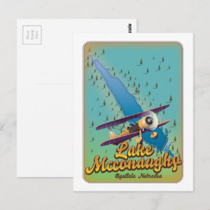 McConaughy-See Vintage-Reiseposter. Postkarte