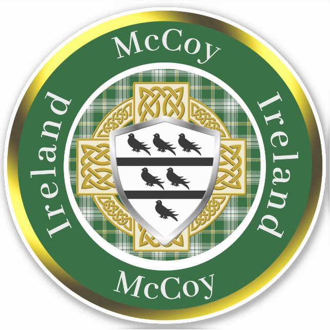 McCoy Shield & Celtic Cross Personalisiert Aufkleber (Vorderseite)