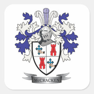 McCracken-Familienwappen-Wappen Quadratischer Aufkleber