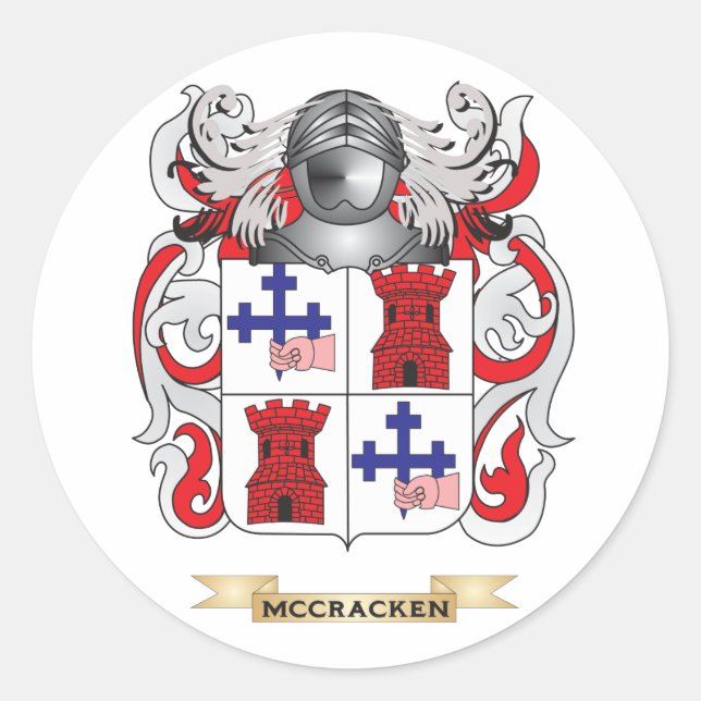 McCracken-Wappen (Familienwappen) Runder Aufkleber (Vorderseite)