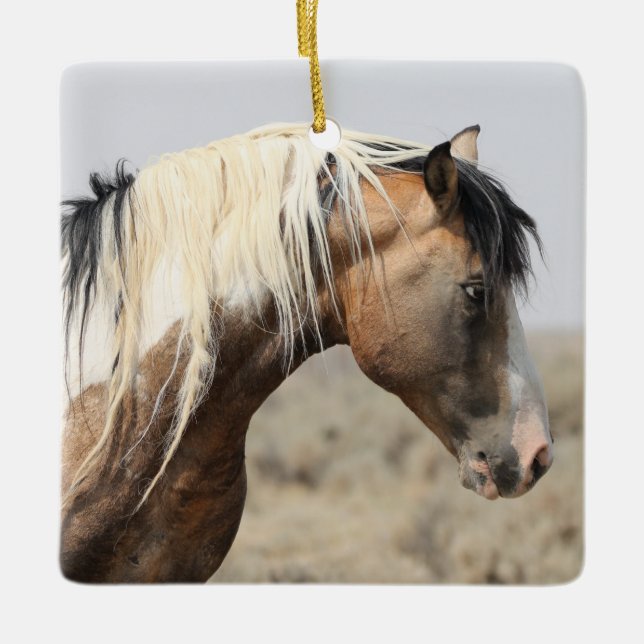 McCullough Peaks Reisende Wild Horse Keramik Ornam Keramikornament (Vorderseite)