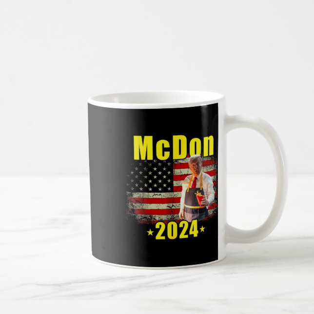Mcdon 2024 Funny Donald Trump Französisch Fry Cook Kaffeetasse (Rechts)