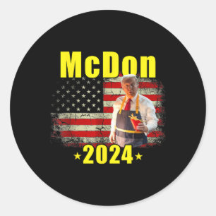 Mcdon 2024 Funny Donald Trump Französisch Fry Cook Runder Aufkleber