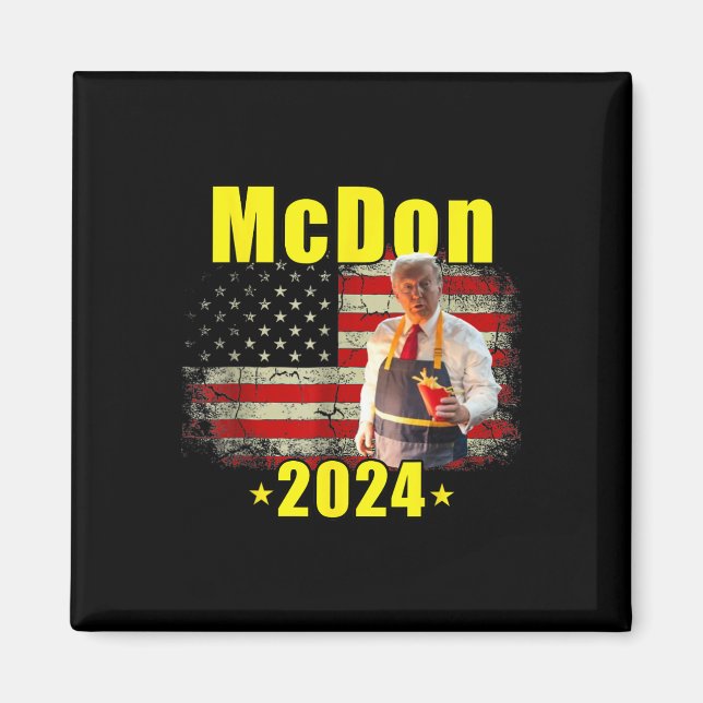 Mcdon Funny Donald Trump French Fry Cooking Fries  Magnet (Vorne)