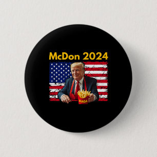 Mcdon Lustig Donald Trump Pommes Frites Kochen Button