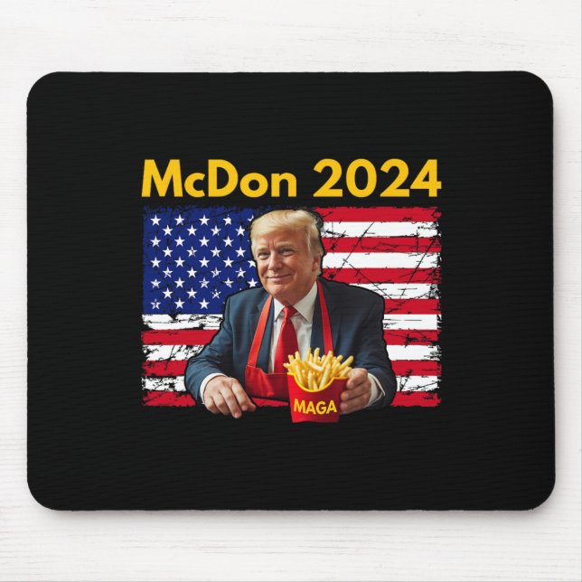 Mcdon Lustig Donald Trump Pommes Frites Kochen  Mousepad (Vorne)
