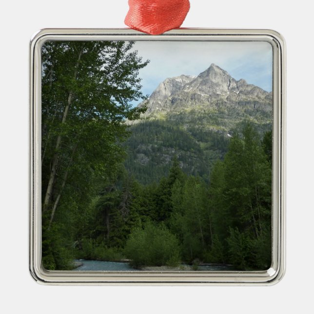 McDonald Creek im Glacier-Nationalpark Silbernes Ornament (Vorne)