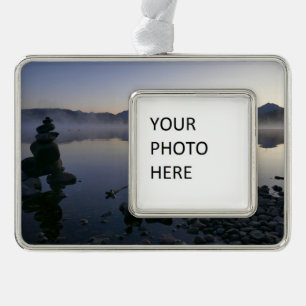 McDonald Lake bei Sunrise I Rahmen-Ornament Silber