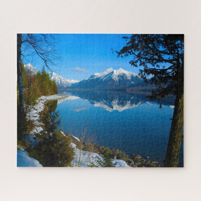 McDonald Mount Vaught Montana Lake. Jigsaw Puzzle (Horizontal)