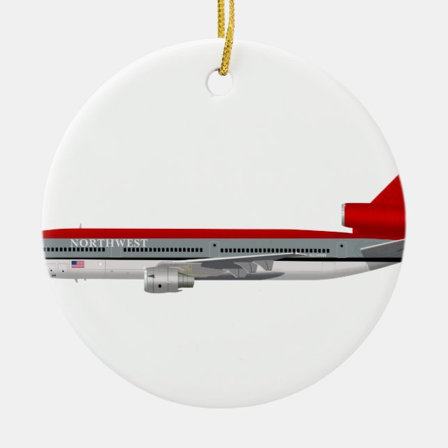 McDonnell Douglas DC-10 Nordwest-N234NW Keramik Ornament (Vorne)