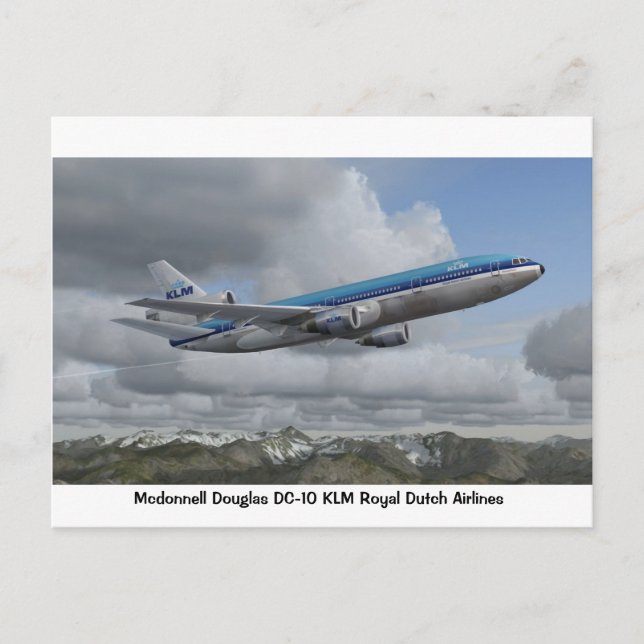 McDonnell Douglas DC-10 von KLM Royal Dutch Airlin Postkarte (Vorderseite)