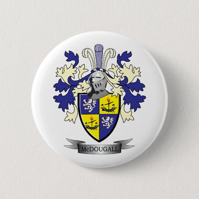 McDougall Familienwappen-Wappen Button (Vorderseite)