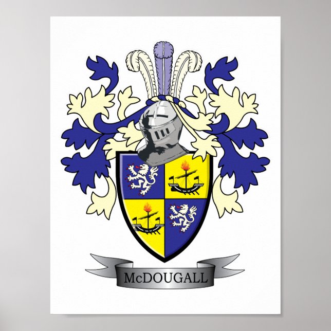 McDougall Family Crest Coat of Arms Poster (Vorne)