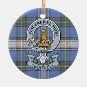 McDowell Wappen + Tartan-Kreis-Verzierung Keramikornament