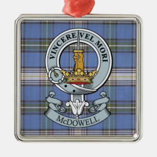 McDowell Wappen + Tartan-Prämien-Verzierung Ornament Aus Metall