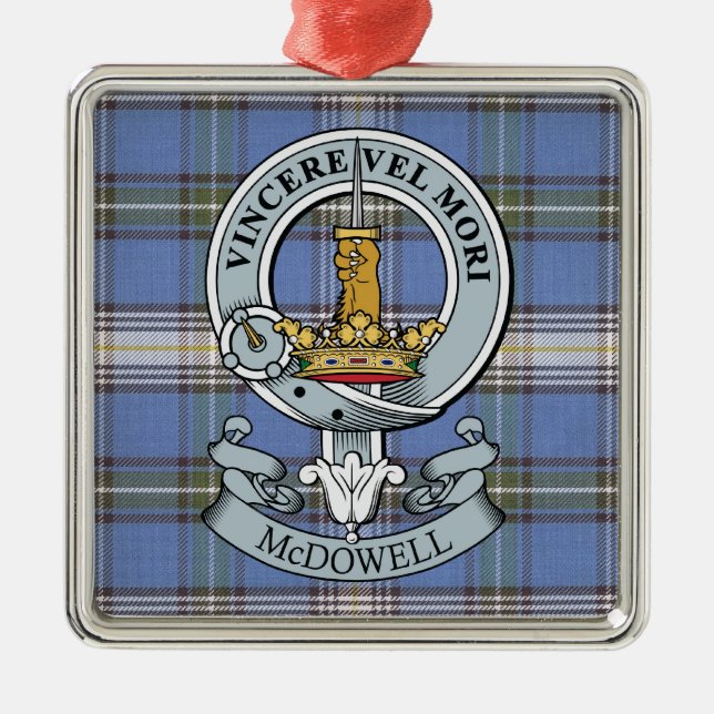 McDowell Wappen + Tartan-Prämien-Verzierung Ornament Aus Metall (Vorne)