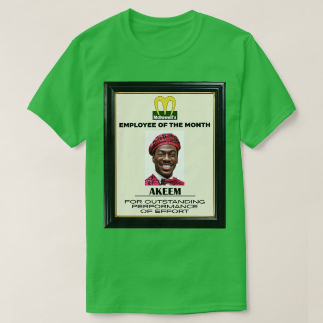 McDowells Mitarbeiter des Monats Akeem T-Shirt (Design vorne)