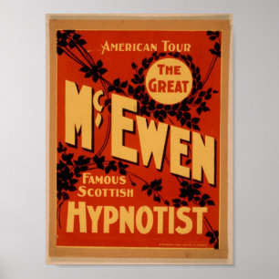 McEwen, "Hypnotist-" Vintages Theater Poster