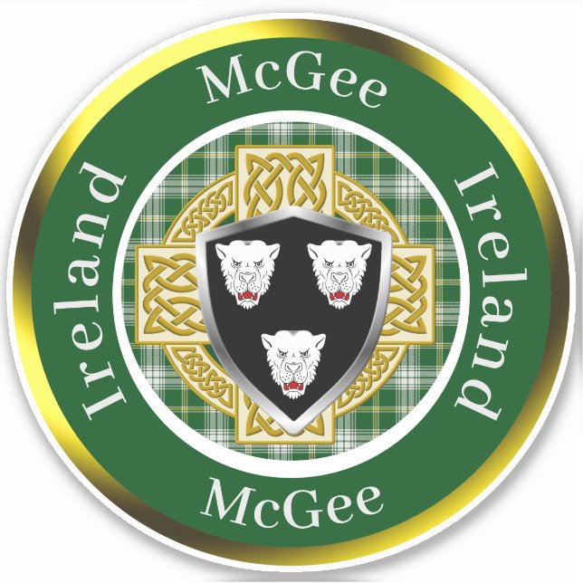 McGee Shield & Celtic Cross Personalisiert Aufkleber (Vorderseite)