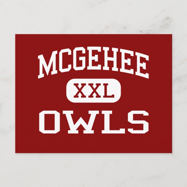 McGehee - Owls - High School - McGehee Arkansas Postkarte (Vorderseite)