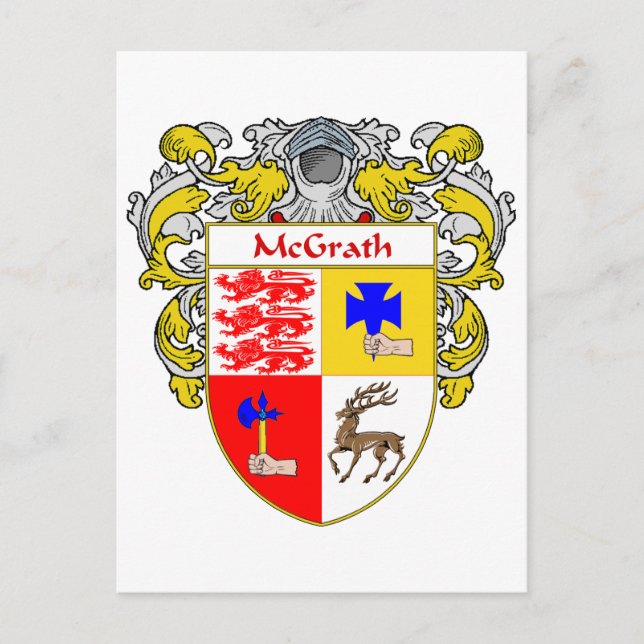 McGrath-Wappen (mantled) Postkarte (Vorderseite)