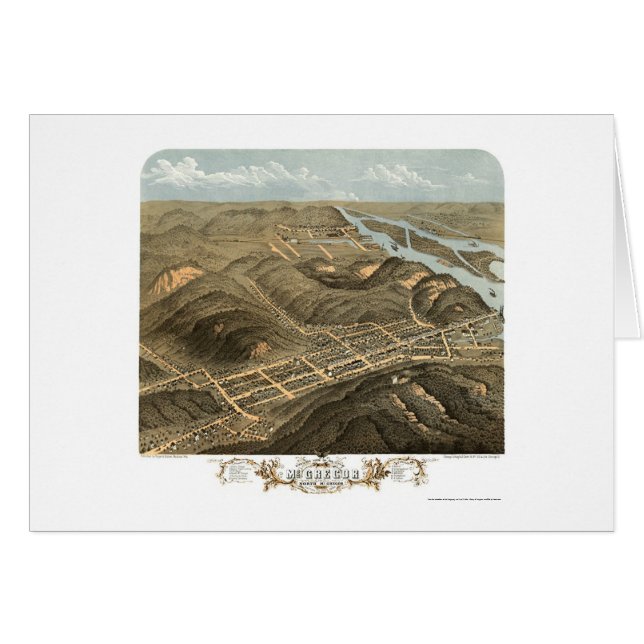 McGregor, IA panoramische Karte - 1869 (Vorderseite (Horizontal))