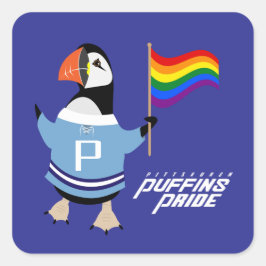 McGuffin Puffin Pride Quadratischer Aufkleber