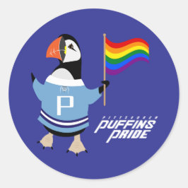 McGuffin Puffin Pride Runder Aufkleber