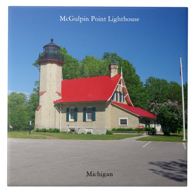 McGulpin Point Leuchtturm Kachel (Vorderseite)