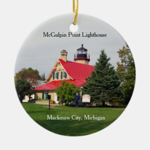 McGulpin Point Lighthouse(redroof)-Ornament Keramik Ornament