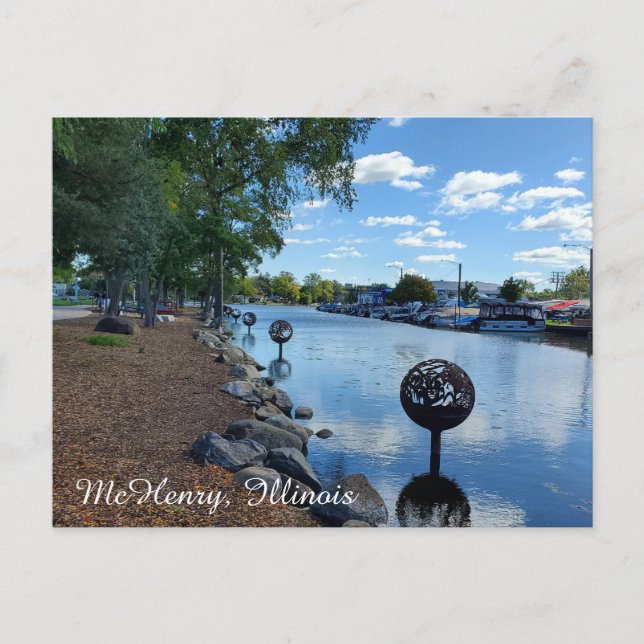 McHenry, Illinois | Fox River Walkway Postkarte (Vorderseite)