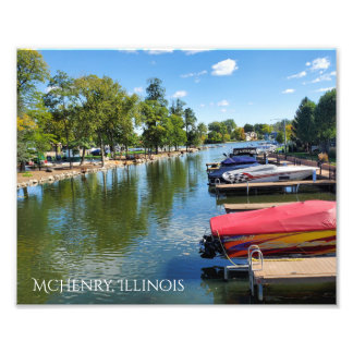 McHenry, Illinois River Walkway am Fox River Fotodruck
