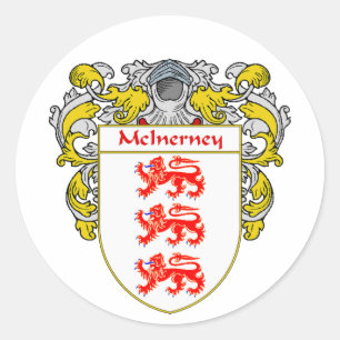 McInerney-Wappen (mantled) Runder Aufkleber