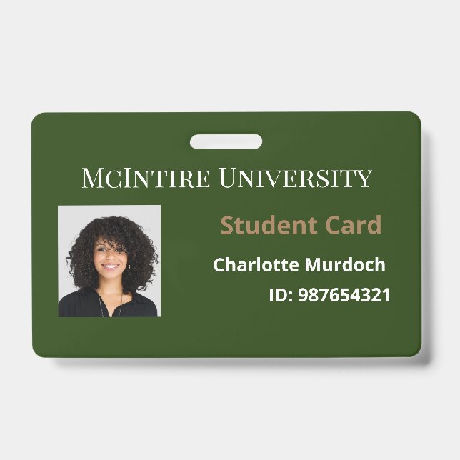 McIntire University Student ID Ausweis (Vorderseite)