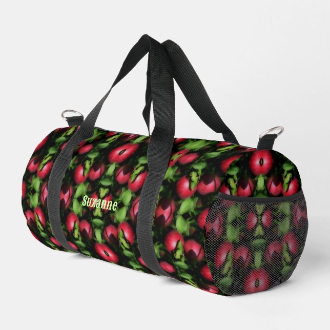 McIntosh Äpfel auf dem Baum Abstrakt Personalisier Duffle Bag (Rechte Ecke)
