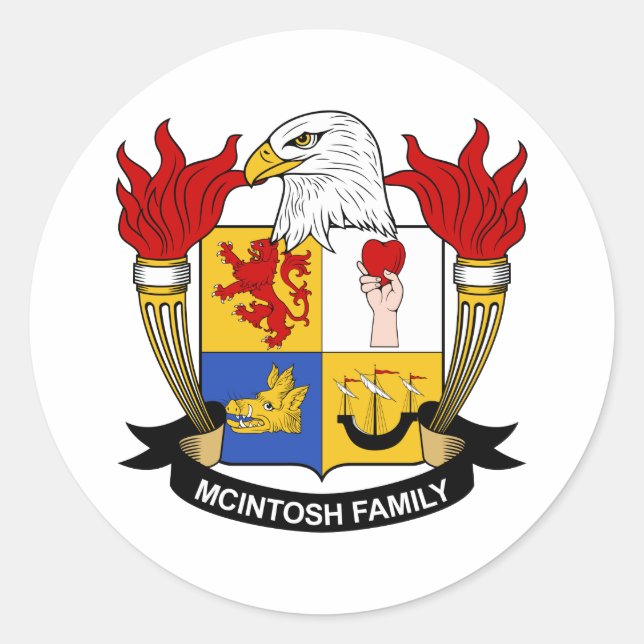 McIntosh-Familienwappen Runder Aufkleber (Vorderseite)