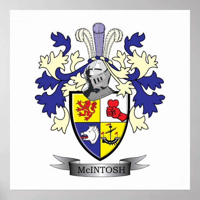 McIntosh Family Crest Coat of Arms Poster (Vorne)