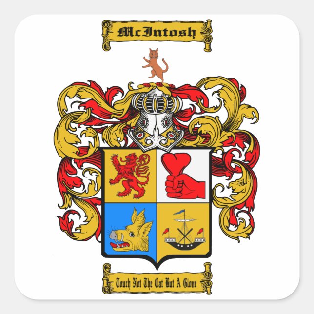 McIntosh (Schottisch) Quadratischer Aufkleber (Vorderseite)
