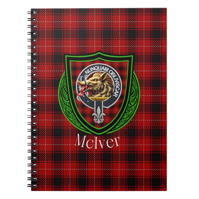 McIver Scottish Clan Tartan & Crest Notizblock (Vorderseite)