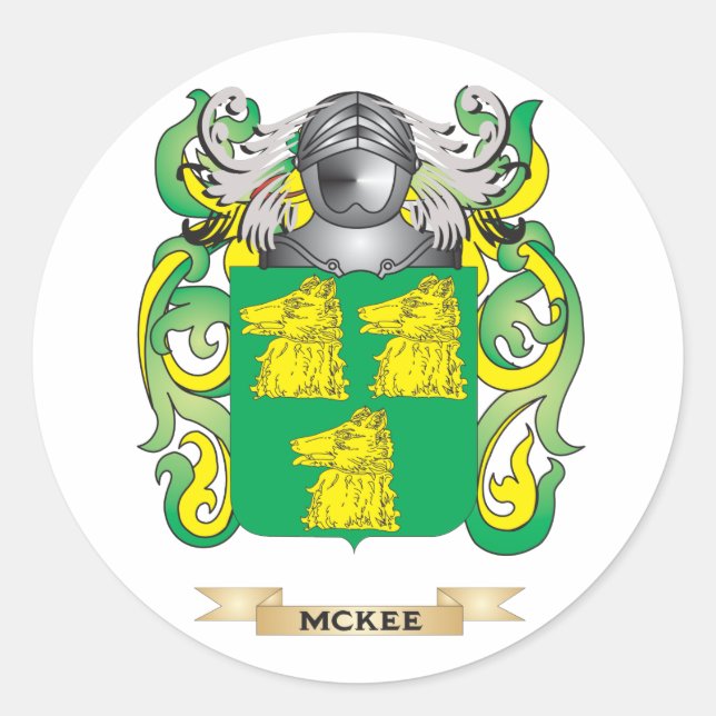 McKee-Wappen (Familienwappen) Runder Aufkleber (Vorderseite)