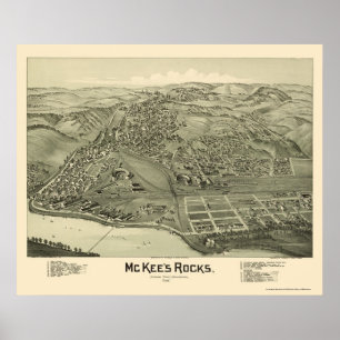 McKees Felsen, panoramische Karte PAs - 1901 Poster