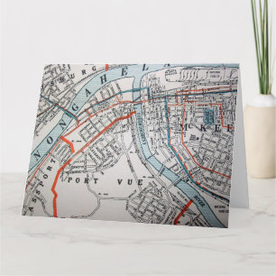 McKeesport, PA Vintag Map Karte