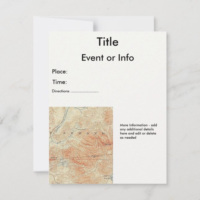 McKenzie und Elchteiche, McKenzie-Bergdetails Einladung (Rückseite)