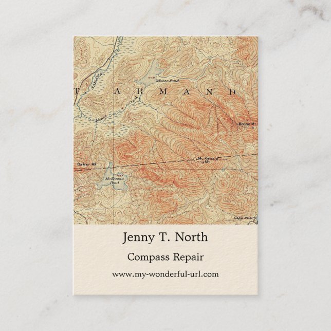 McKenzie und Elchteiche, McKenzie-Bergdetails Visitenkarte (Vorderseite)